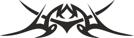 Vector symbol, ornament, tattoo. beautiful vector illustration. Drawings on the body, ancient symbols.のイラスト素材