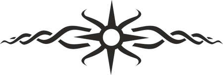 Vector symbol, ornament, tattoo. beautiful vector illustration. Drawings on the body, ancient symbols.のイラスト素材