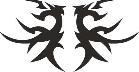 Vector symbol, ornament, tattoo. beautiful vector illustration. Drawings on the body, ancient symbols.のイラスト素材