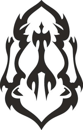 Vector symbol, ornament, tattoo. beautiful vector illustration. Drawings on the body, ancient symbols.のイラスト素材