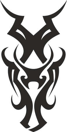 Vector symbol, ornament, tattoo. beautiful vector illustration. Drawings on the body, ancient symbols.のイラスト素材