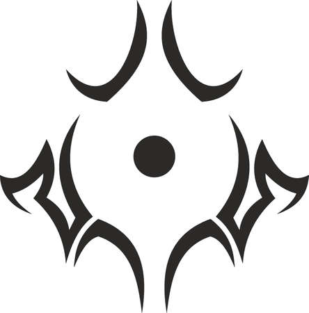 Vector symbol, ornament, tattoo. beautiful vector illustration. Drawings on the body, ancient symbols.のイラスト素材