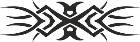 Vector symbol, ornament, tattoo. beautiful vector illustration. Drawings on the body, ancient symbols.のイラスト素材