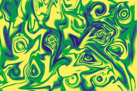 Liquid cover poster with modern uv color. Multicolored abstract geometric pattern with smooth shapes.の写真素材