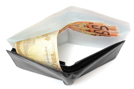 corruption concept with envelope , money , walletの写真素材
