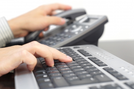 Customer service in call centerの写真素材