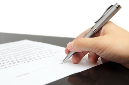 Signing a contractの写真素材