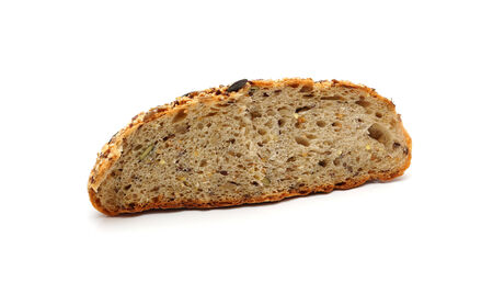 whole grain bread isolated on white background の写真素材