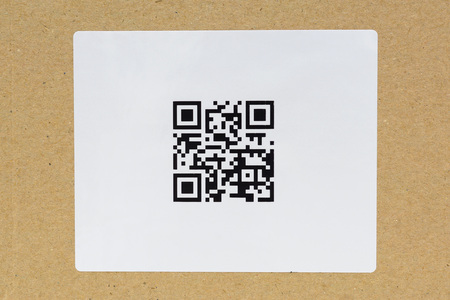 QR code label on the cartonの写真素材