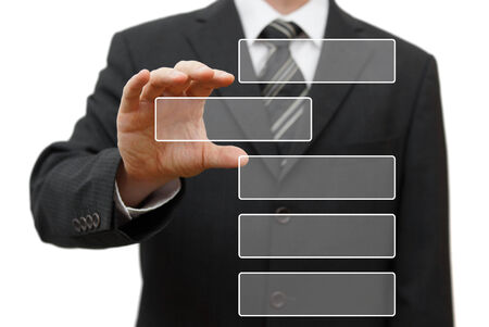 businessman pulling out bar from group  Ready for sample textの写真素材