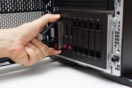 inserting disk into data server