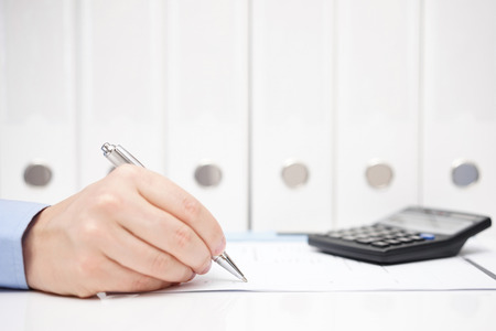 Entrepreneur filling the tax formの写真素材