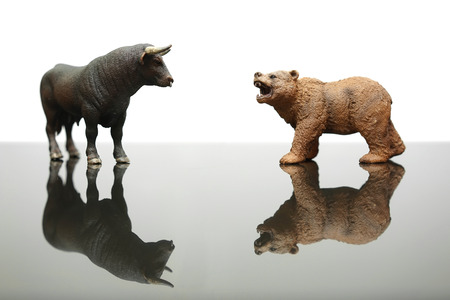 concept of positive and negative trends in financial marketsの写真素材