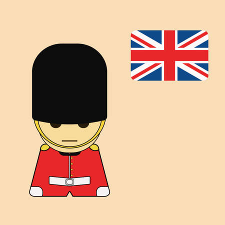 cute queen guard united kingdomのイラスト素材