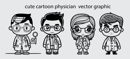 cute cartoon physician vector graphicのイラスト素材