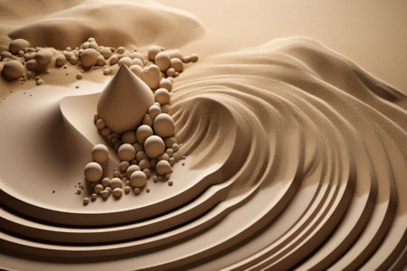 3d illustration of abstract geometric composition,digital art works. Computer generated graphics.の素材
