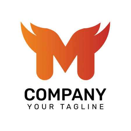 vector gradient logo letter m, suitable for businessのイラスト素材