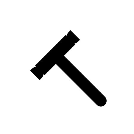 Simple black hammer vector isolated on whiteのイラスト素材
