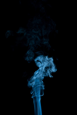 Smoke isolated on black backgroundの写真素材