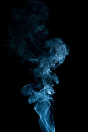Smoke isolated on black backgroundの写真素材