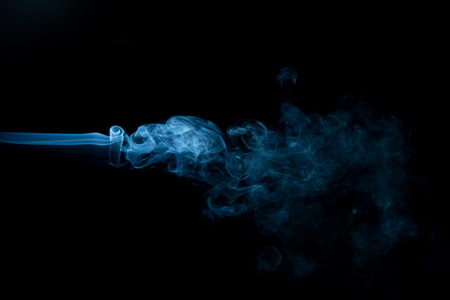Smoke isolated on black backgroundの写真素材