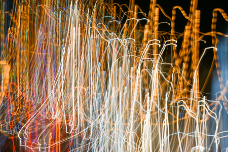 Abstract night light long exposure backgroundの写真素材