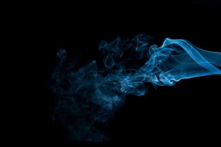 Smoke isolated on black backgroundの写真素材