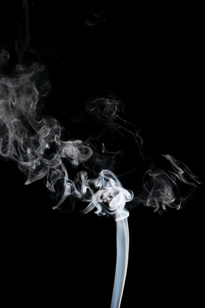 Smoke isolated on black backgroundの写真素材