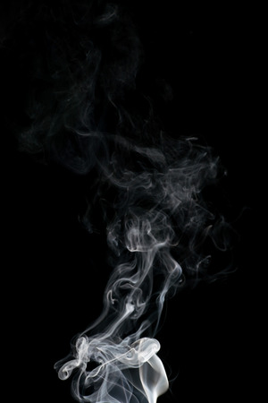 Smoke isolated on black backgroundの写真素材