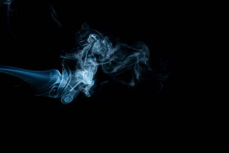 Smoke isolated on black backgroundの写真素材