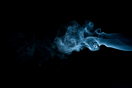 Smoke isolated on black backgroundの写真素材