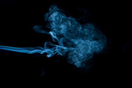 Smoke isolated on black backgroundの写真素材