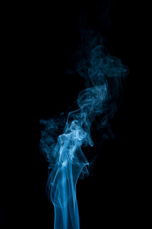 Smoke isolated on black backgroundの写真素材
