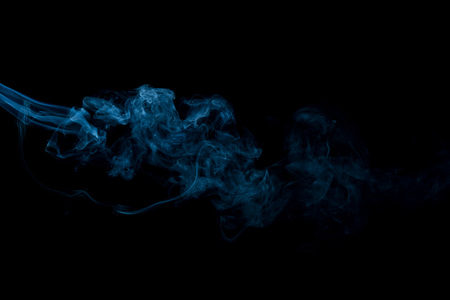 Smoke isolated on black backgroundの写真素材