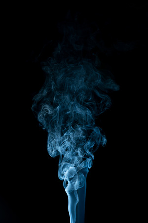 Smoke isolated on black backgroundの写真素材