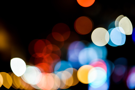 Lights abstract vintage night bokeh backgroundの写真素材