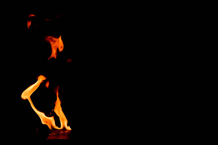 Fire flames abstract on black background.
