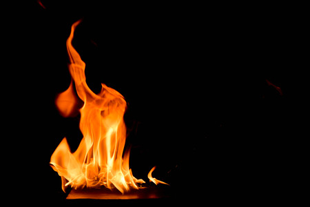 Fire flames abstract on black background.