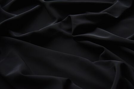 Black Fabric Texture Pattern Backgroundの写真素材