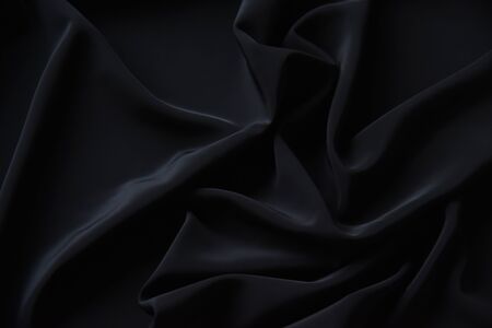 Black Fabric Texture Pattern Backgroundの写真素材
