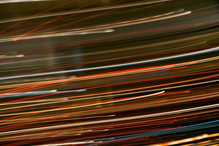 Abstract night light long exposure backgroundの写真素材