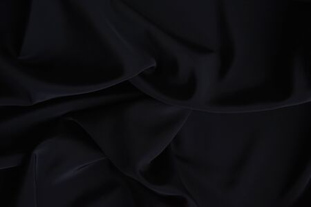 Black Fabric Texture Pattern Backgroundの写真素材