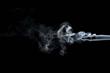 Smoke isolated on black backgroundの写真素材