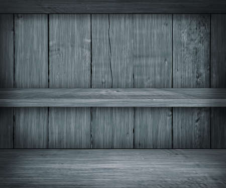 Gray Wooden Shelf Backgroundの写真素材