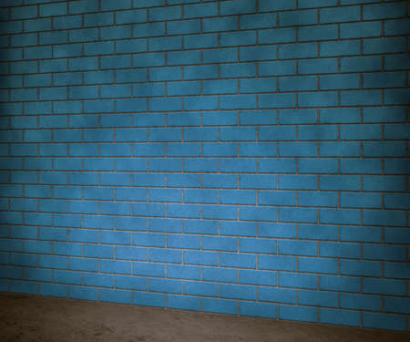 Blue Brick Wall Backgroundの写真素材