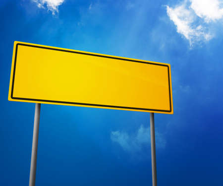 Yellow Blank Road Sign