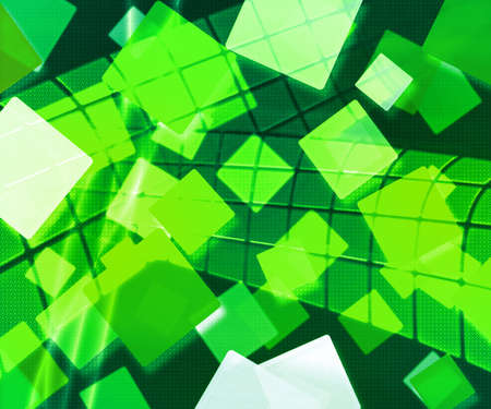 Green Rectangles Abstract Backgroundの写真素材