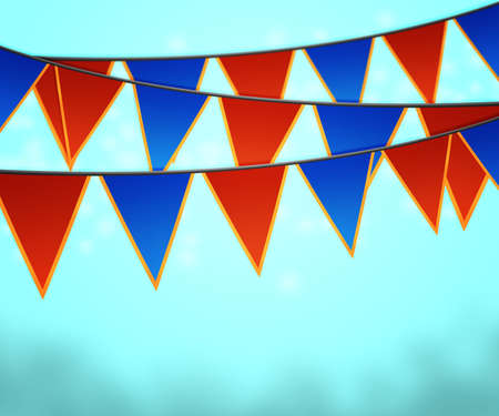 Blue Carnival Flags Background