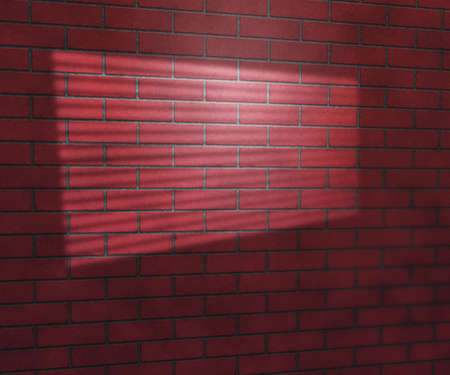 Window Light on Red Brick Wall Studio Backgroundの写真素材