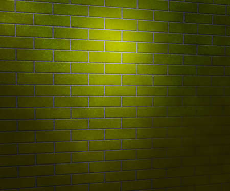 Light on Green Brick Wall Studio Backgroundの写真素材